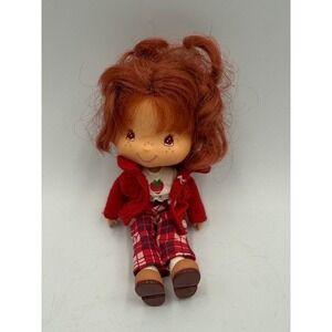 Bandai 2002 Strawberry Shortcake Doll Red Jacket Plaid Pants Vintage Toy